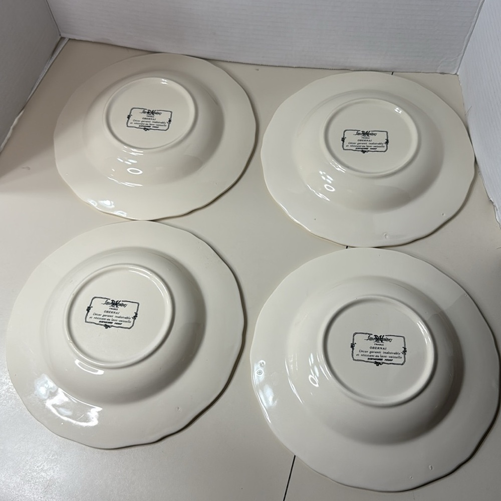 Sarreguemines Obernai Soup Salad 9”Bowls Set of 4 Vintage H Loux Made in France - Picture 6 of 10